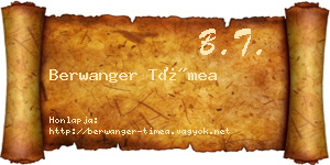 Berwanger Tímea névjegykártya